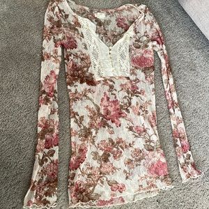 Long sleeve floral lace Denim Supply shirt size XS